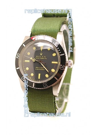 Rolex Submariner Swiss Watch in Green Nylon Strap