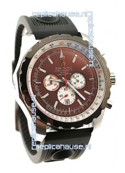 Breitling Chrono-Matic Chronometre Japanese Replica Watch in Maroon Dial