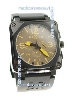 Bell and Ross BR01-94 Edition Japanese PVD Watch in Yellow Markers