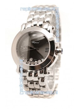 Chopard Happy Sport Swiss Ladies Steel Watch in Black Dial