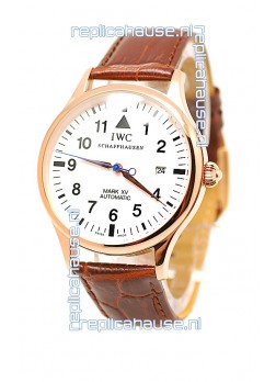 IWC Portugese Automatic Gold Replica Watch in White Dial