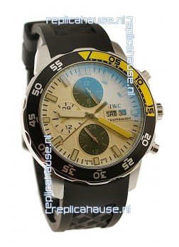 IWC Aquatimer Chronograph Japanese Replica PVD Watch in Black/Yellow Bezel
