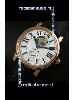 Ballon De Cartier Flying Tourbillon Japanese Replica Watch - Pink Gold Case