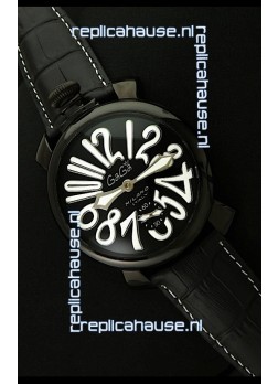 Gaga Milano Italy Japanese Replica PVD Watch in White Markers