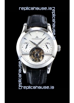 Jaeger LeCoultre Perpetual Tourbillon 904L Steel Case White Dial Swiss Replica Watch 