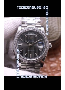 Rolex Day Date Presidential 904L Steel 40MM - Dark Grey Dial 1:1 Mirror Quality Watch