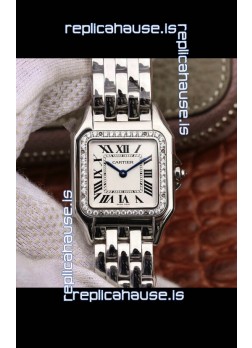 Cartier PANTHERE Edition 1:1 Mirror Quality Swiss Replica Watch in White Dial - Diamonds Bezel 