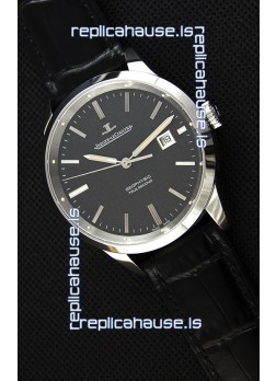 Jaeger LeCoultre Geophysic True Second Steel Case Watch Black Dial 
