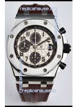 Audemars Piguet Royal Oak Offshore White Dial Chronograph 1:1 Mirror Replica Watch - 904L Steel 