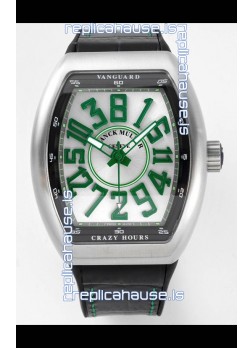Franck Muller Vanguard Crazy Hours in Stainless Steel - White Dial Swiss Replica Watch 