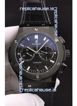 Hublot Classic Fusion Chronograph Ceramic Casing/Bezel Carbon Dial  1:1 Mirror Replica Watch 