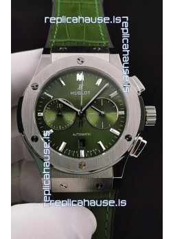 Hublot Classic Fusion Chronograph Stainless Steel Casing Green Dial 1:1 Mirror Replica Watch 