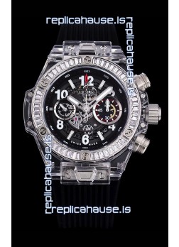 Hublot Big Bang Unico Plexiglass Casing 1:1 Mirror Edition Swiss Replica Watch Black Strap