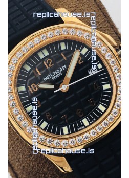 Patek Philippe Aquanaut 5067A Swiss Replica Watch in Yellow Gold Black Dial - 35MM