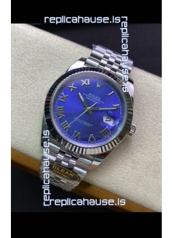 Rolex Datejust 41MM  Swiss Replica in 904L Steel in Blue Dial - 1:1 Mirror Replica
