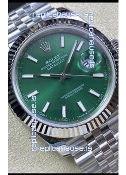 Rolex Datejust 41MM 126334 Swiss Replica in 904L Steel in Green Dial - 1:1 Mirror Replica