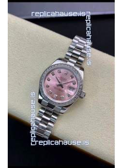Rolex Datejust 279139 28MM Swiss Replica in 904L Steel in Pink Dial - 1:1 Mirror Replica