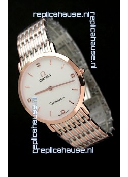 Omega Constellation Japanese Replica Rose Gold Watch
