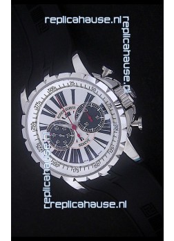 Roger Dubius Excalibur Chronoexcel Swiss Watch in White Dial