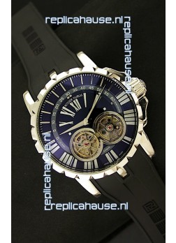 Roger Dubuis Chronoexcel Japanese Replica Automatic Watch in Blue Dial