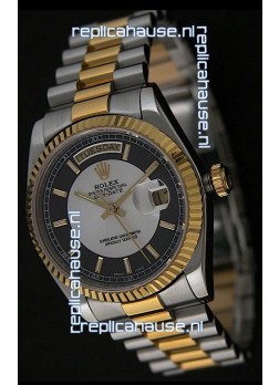 Rolex Day Date Just Japanese Replica Two Tone Gold Watch 