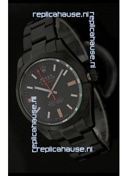 Rolex White Milgauss Black-Out Swiss Replica Watch in Orange Markers