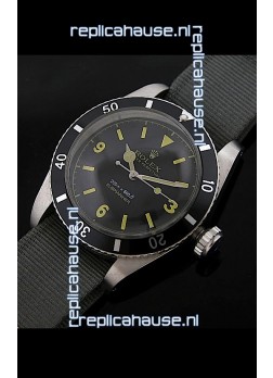 Rolex Submariner Swiss Replica Watch in Domed Crystal Grey Nylon Strap