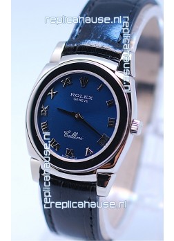 Rolex Cellini Cestello Ladies Swiss Blue Watch in Roman Markers